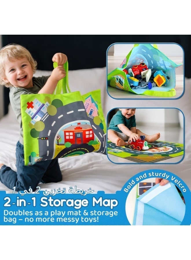 LBMT Magnetic Car Toys with Tracks & Storage Bag,Toddler Toys for Age 3-8,Electric Train Set with Steam Spray,Sound & Lights,and Road Signs,Toddler Birthday/Party/Festival Gift for 3+ Year Old Boys Girls - Image 3